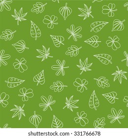 Seamless modern leaf pattern Green illustration