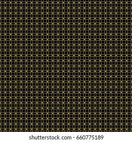 Seamless modern luxury circular gold pattern. Golden geometry, circle seamless festive style fabric background. Endless metallic swatch. Vector.