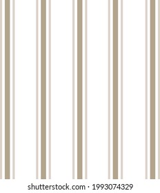 Seamless modern nautical vertical stripe background. Simple plain graphic abstract line seamless pattern. Mariner sailor striped maritime beige pinstripe on white background.