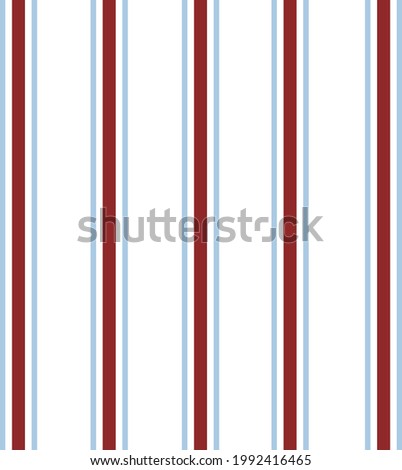 Seamless modern nautical vertical stripe background. Simple plain graphic abstract line seamless pattern. Mariner sailor striped maritime illustration For masculine pinstripe on white background.