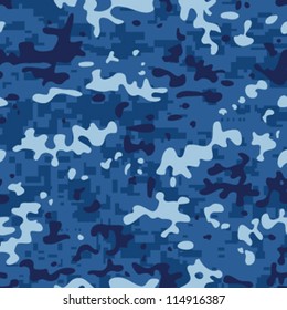 Seamless Modern Navy Camouflage Pattern