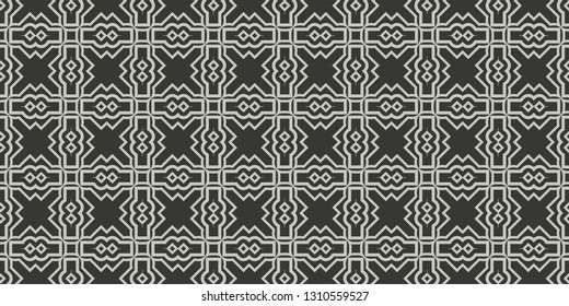 Seamless Modern Pattern. Art-Deco Geometric Background. Graphic Design. Vector Illustration. Grey charcoal color.