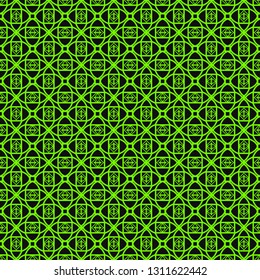 Seamless Modern Pattern. Art-Deco Geometric Background. Graphic Design. Vector Illustration. Green black color.