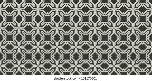 Seamless Modern Pattern. Art-Deco Geometric Background. Graphic Design. Vector Illustration. Grey charcoal color.