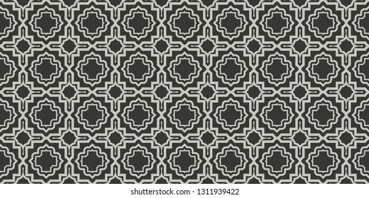 Seamless Modern Pattern. Art-Deco Geometric Background. Graphic Design. Vector Illustration. Grey charcoal color.