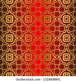 Seamless Modern Pattern. Art-Deco Geometric Background. Graphic Design. Vector Illustration. red gold color.