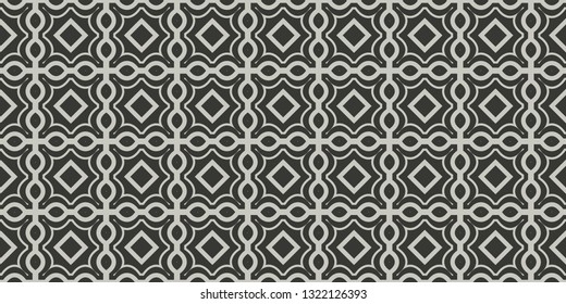 Seamless Modern Pattern. Art-Deco Geometric Background. Graphic Design. Vector Illustration. Grey charcoal color.