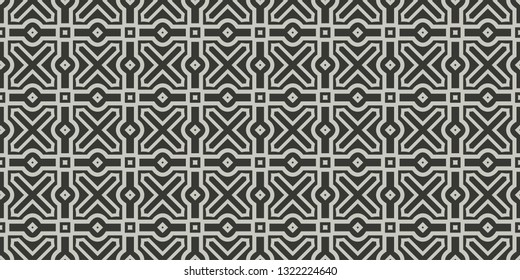 Seamless Modern Pattern. Art-Deco Geometric Background. Graphic Design. Vector Illustration. Grey charcoal color.