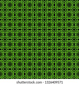 Seamless Modern Pattern. Art-Deco Geometric Background. Graphic Design. Vector Illustration. Green black color.