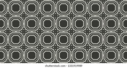 Seamless Modern Pattern. Art-Deco Geometric Background. Graphic Design. Vector Illustration. Grey charcoal color.