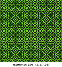 Seamless Modern Pattern. Art-Deco Geometric Background. Graphic Design. Vector Illustration. Green black color.