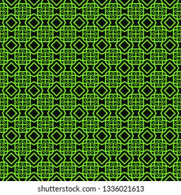 Seamless Modern Pattern. Art-Deco Geometric Background. Graphic Design. Vector Illustration. Green black color.