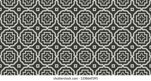 Seamless Modern Pattern. Art-Deco Geometric Background. Graphic Design. Vector Illustration. Grey charcoal color.