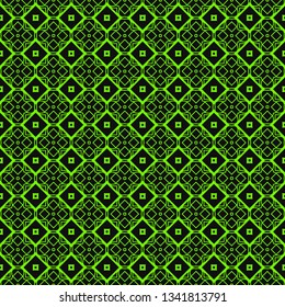Seamless Modern Pattern. Art-Deco Geometric Background. Graphic Design. Vector Illustration. Green black color.