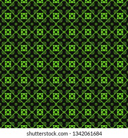 Seamless Modern Pattern. Art-Deco Geometric Background. Graphic Design. Vector Illustration. Green black color.