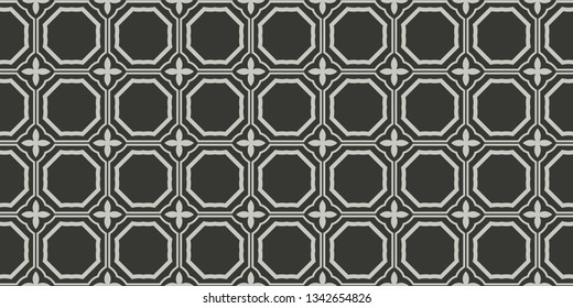 Seamless Modern Pattern. Art-Deco Geometric Background. Graphic Design. Vector Illustration. Grey charcoal color.