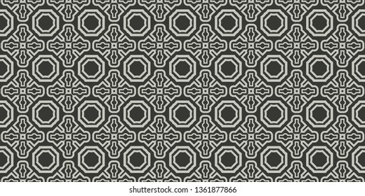Seamless Modern Pattern. Art-Deco Geometric Background. Graphic Design. Vector Illustration. Grey charcoal color.