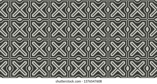 Seamless Modern Pattern. Art-Deco Geometric Background. Graphic Design. Vector Illustration. Grey charcoal color.