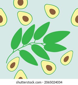 seamless modern pattern with avocado, template for banner, wallpaper, cover, postcards