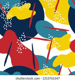 Seamless modern pattern with classy and fun shapes