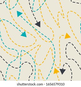 Seamless modern pattern with direction arrows.