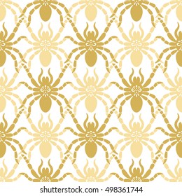 Seamless modern pattern for wallpaper interior design with spiders. Vector illustration