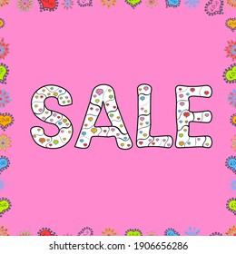 Seamless. Modern sticker illustration. Grunge pained background, frame border. Vector. Sale, Give away banner, retail, tag. Marketing campaign sale advert label. White, black, pink friday sale label.