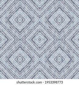 Seamless Modern textured diamond pattern, seamless ikat tribal pattern in blue and black. textile wrapping paper, wallpaper design.