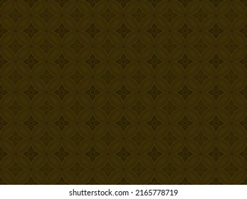 Nahtlose moderne thailändische Kunstmuster. Zirkelform und braune Blume, heller Hintergrund. Vektorgrafik.
