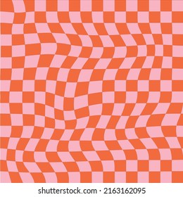 Seamless Modern Trendy Wavy Distorted Checkered Check Pattern