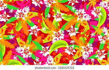 Seamless modern tropical pattern 