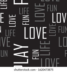 Seamless modern typography vector pattern