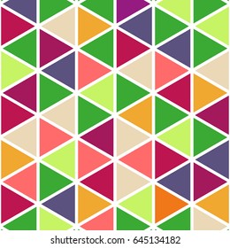 Seamless modern vector colorful geometry triangle pattern
