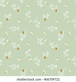 Seamless modern vector pattern with floral elements. Stylish vector illustration. 