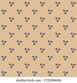 Seamless modular flower bud of pattern vector. Design polar blue and red on skin color. Design print for illustration, texture, textile, material, wallpaper, background. Set 3