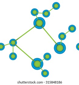 Seamless molecule blue green background  