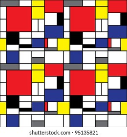 Seamless Mondrian Pattern