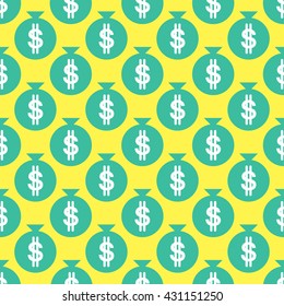 Seamless money bag pattern icon vector, money bag vector