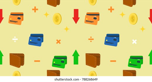 seamless money pattern with calculator icon.vector illustration,