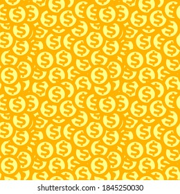 Nahtlose Geldmuster auf weißem Hintergrund. Big win oder Success Konzept. Geldfinanzierungsmünzen und Banknoten-Illustration. Vektorgrafik