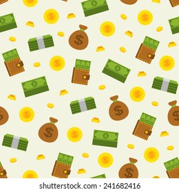 seamless money pattern on white background