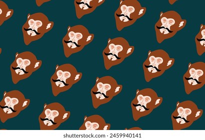Seamless monkey's mustache pattern background
