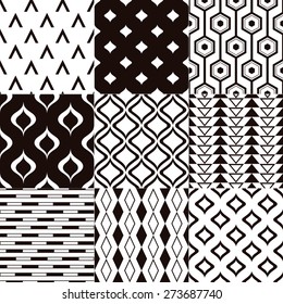 seamless monochromatic abstract geometric mesh pattern