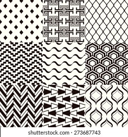 seamless monochromatic abstract geometric mesh pattern