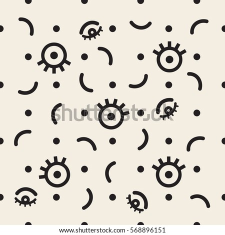seamless monochrome abstract eye pattern background