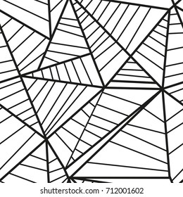 Seamless monochrome abstract geometric vector pattern. Ornament made of black and white shapes. Gift wrapping paper. Bed sheets and interior, cloth, fabric.