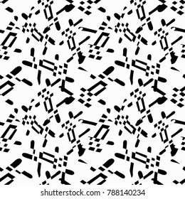Seamless monochrome abstract pattern on a white background. High-quality vector illustration for your design.