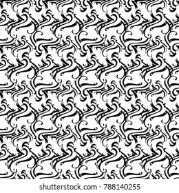 Seamless monochrome abstract pattern on a white background. High-quality vector illustration for your design.