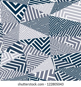 Seamless monochrome abstraction, vector background.