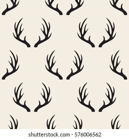 seamless monochrome antler pattern background